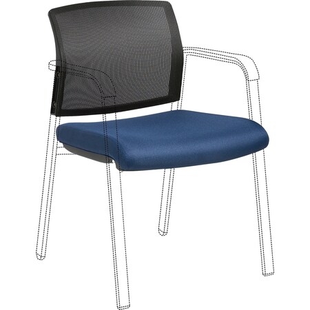 Lorell Stackable Chair Mesh Back/Fabric Seat Kit Black, Navy Fabric 30945